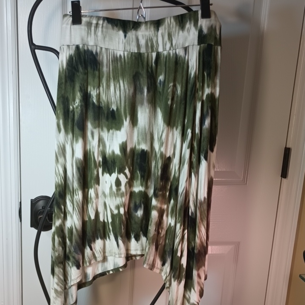 Stylish Green and White Women's Skirt Large